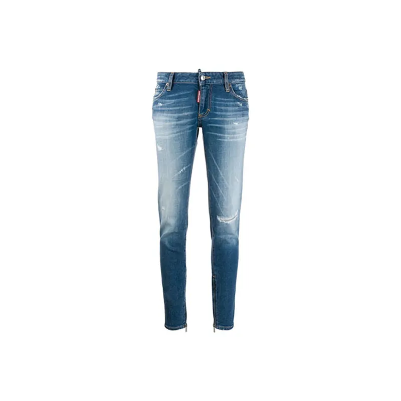 DSQUARED 2 Mid Rise Distressed Skinny Jeans-0