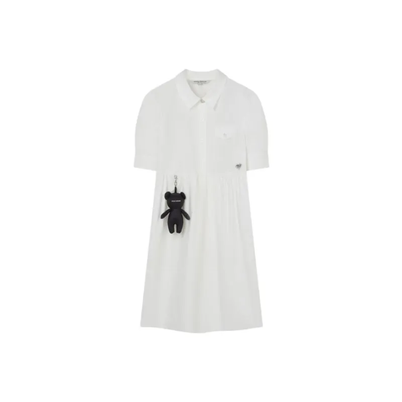 Teenie Weenie Short Sleeved Dress Women's Ivory White-0
