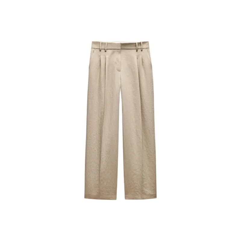 ZARA Casual Pants Women's Tan-0