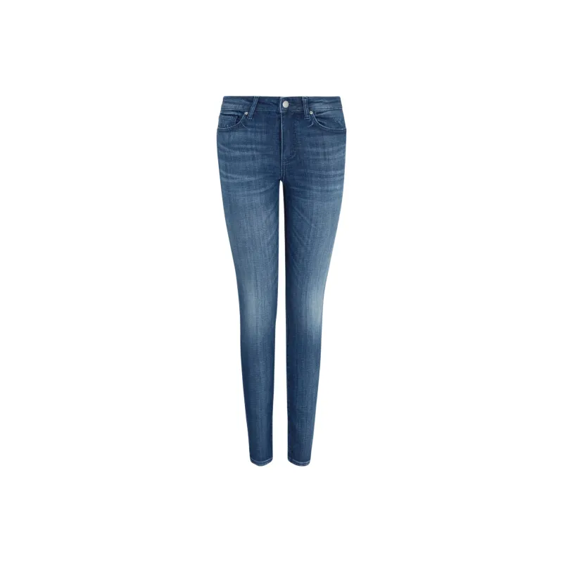 ARMANI EXCHANGE Stonewashed Distressed Tapered Jeans-0