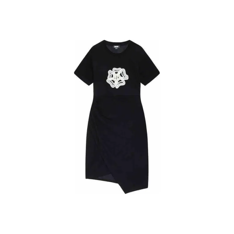 DKNY Short Sleeved Dress Women's Black-0