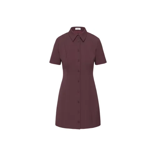 ARITZIA Babaton Telecast Dress Short-Sleeved Dresses Women's Rich Maroon/Deep Chestnut