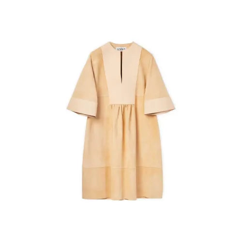 LOEWE Short Sleeved Dresses Women's Beige