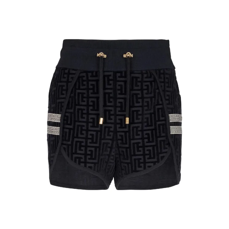 BALMAIN Monogram pattern Mini Shorts-0