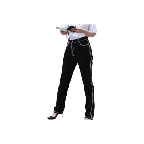 CHANEL COCO NEIGE Series Jeans Women's Black