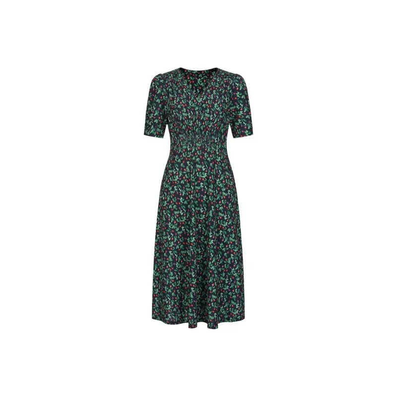 JZ. ANNAKRO Short Sleeved Dresses Women's Floral Dark Blue-0