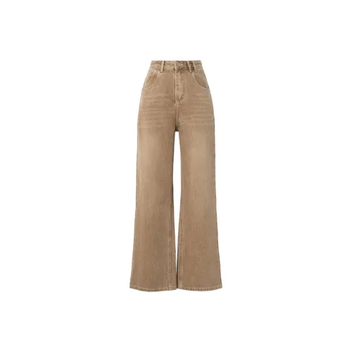 SOON FLOWER Spring Jeans Women's Khaki