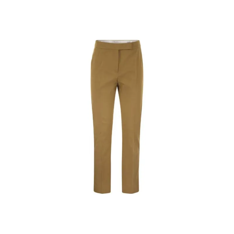 MaxMara Okra Pleat Detailed Cropped Trousers-0