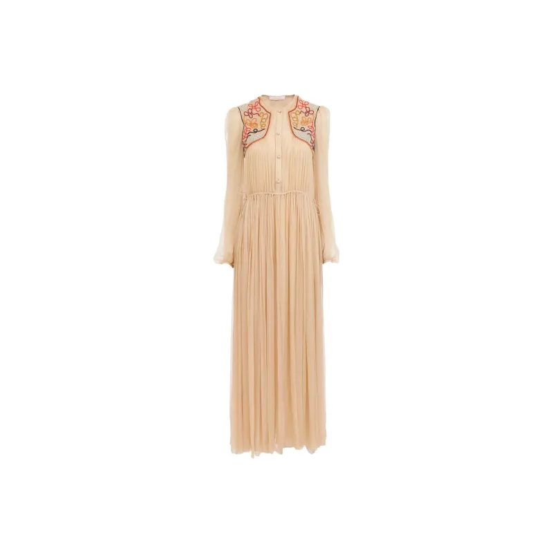 Chloe FW22 Long-Sleeved Dresses Women's Light Pink-0