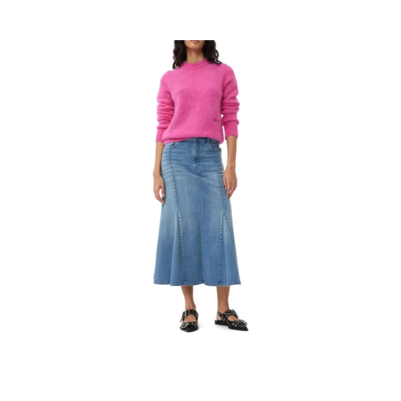 GANNI Peplum Denim Skirt-7