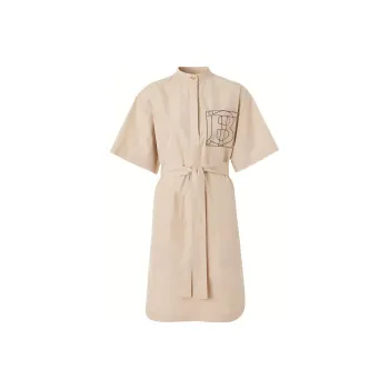 Burberry SS22 Short Sleeved Dress Women's Almond Beige