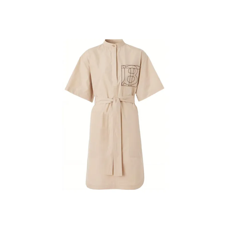 Burberry SS22 Short Sleeved Dress Women's Almond Beige-0