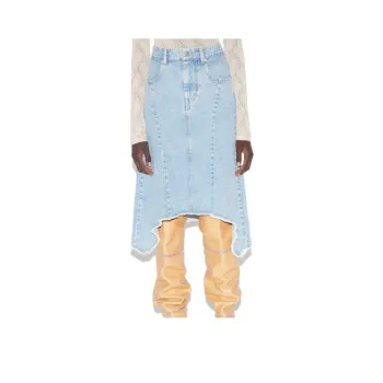 ISABEL MARANT FW23 Denim Long Skirts Women's Blue