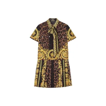 VERSACE Wild Barocco print Lavallière Mini Dress