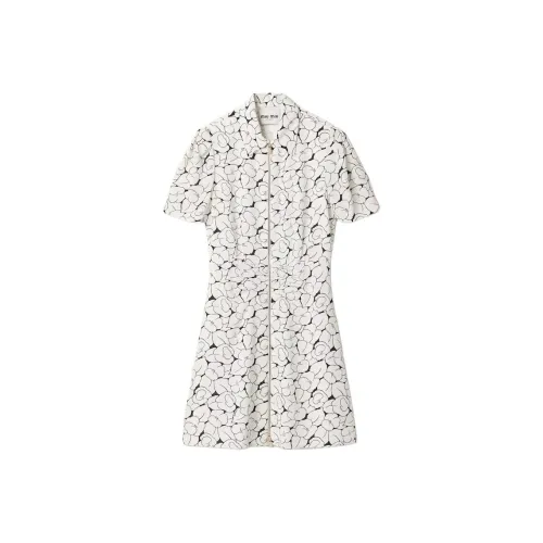MIU MIU Short-Sleeved Raffiaes Women's White