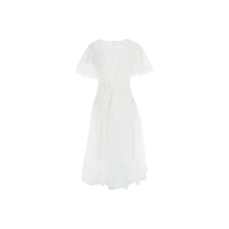 Marie Elie Short-Sleeved Dresses Women's White-0