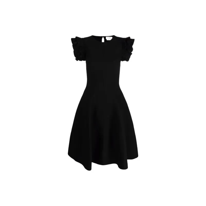 Alexander McQueen Short Sleeved Dresses Women's Black-0