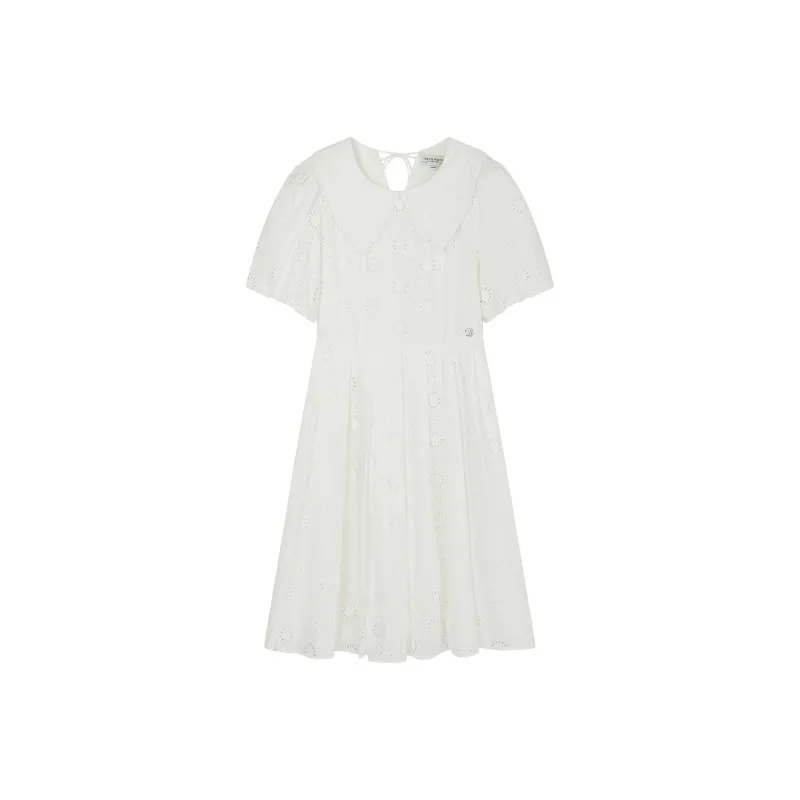 Teenie Weenie Short Sleeved Dresses Women's Ivory White-0