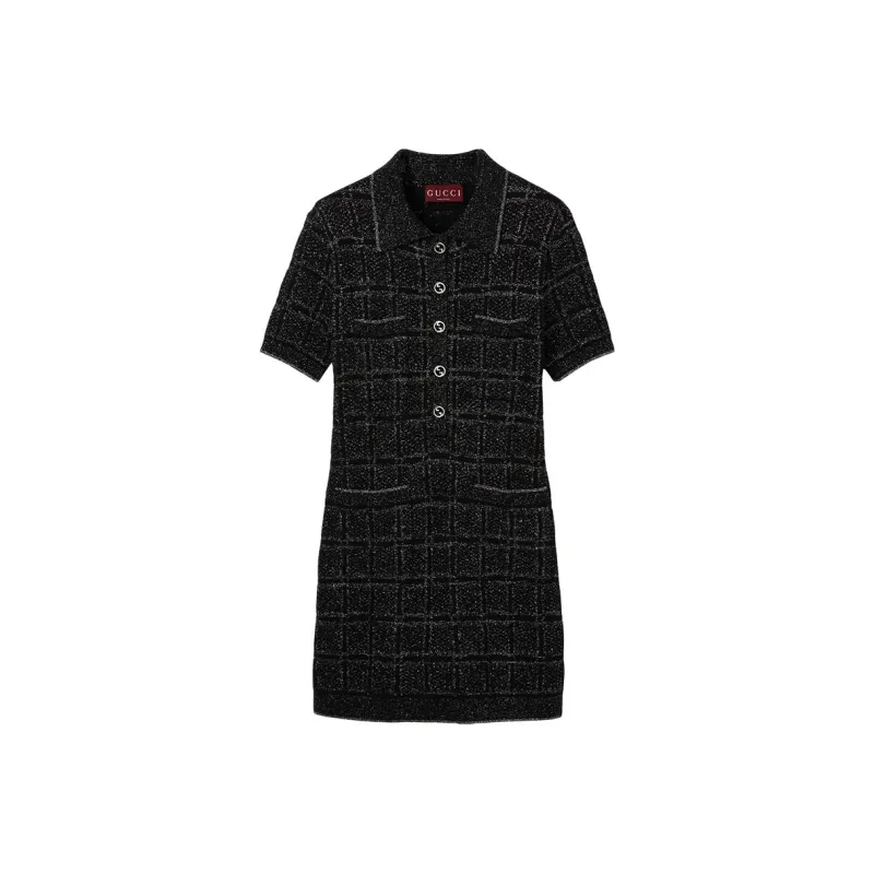 GUCCI FW24 Short Sleeved Dresses Women's Black-0