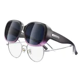 Transparent Purple-Red Frame with Gradient Dark Tea Brown Lens/Gray Lens