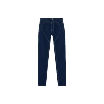 Burberry Heart Stitched Straight Leg Jeans Blue