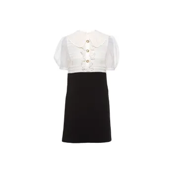 MIU MIU FW21 Short Sleeved Dress Women's Black White