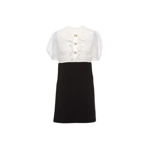 MIU MIU FW21 Short Sleeved Dress Women's Black White