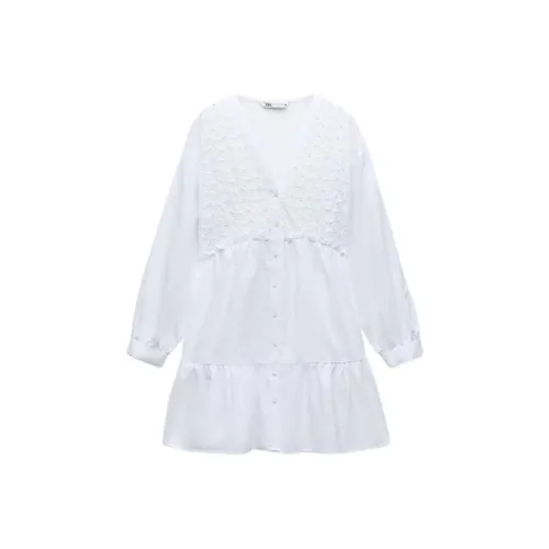 ZARA Long Sleeved Dresses Women's White