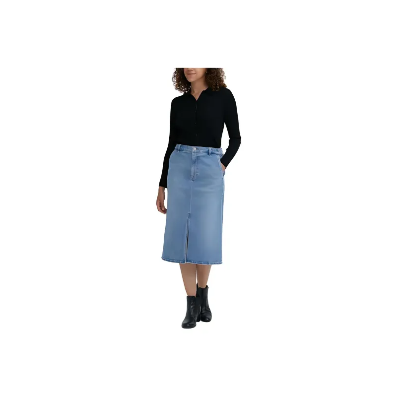 UNIQLO Denim Long Skirts Women's Sea Blue-0