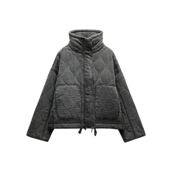 ZARA ZW Series Puffer Jacket Women's Gray