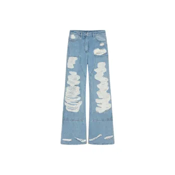 Givenchy Extra Wide Jeans With Workwear Patch 'Light Blue'