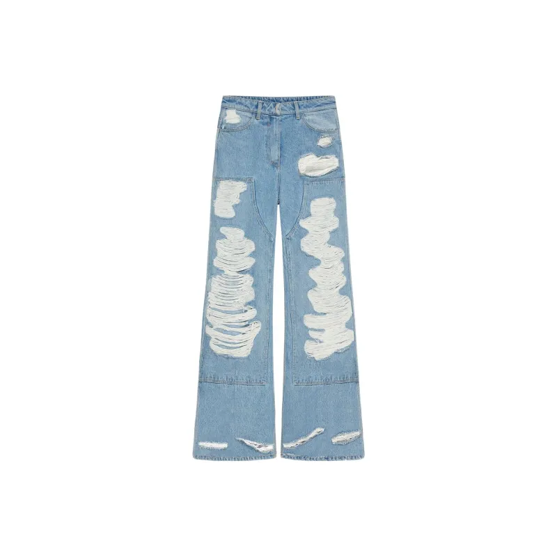 Givenchy Extra Wide Jeans With Workwear Patch 'Light Blue'-0