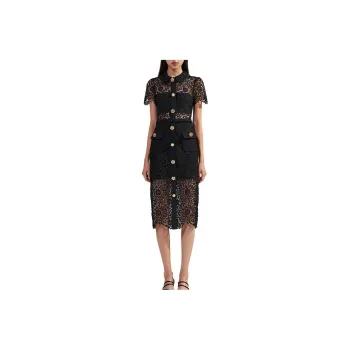 Self-portrait Short-Sleeved Dresses Women's Classic Black