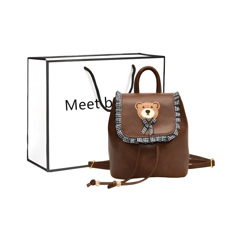 Fitchell PU Backpack Women's Coffee/Brown-4