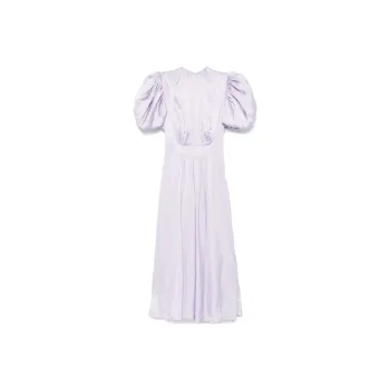 Rotate Satin Puff Midi Dress