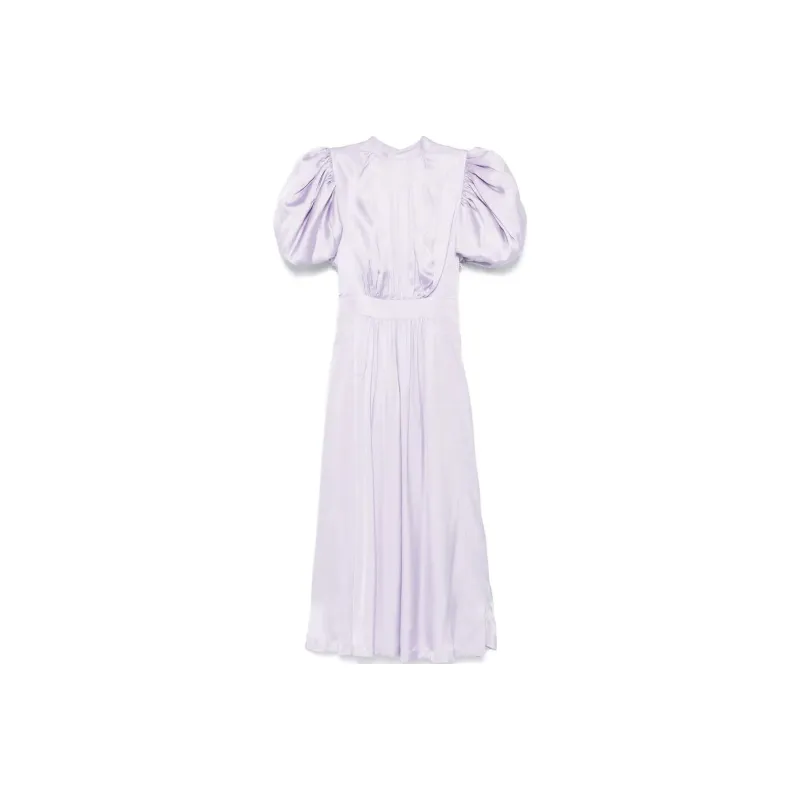 Rotate Satin Puff Midi Dress-0
