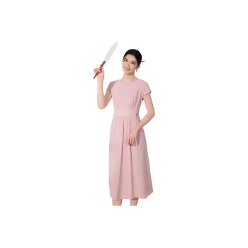 BBLLUUEE SS24 Short Sleeved Dress Women's Tea Pink