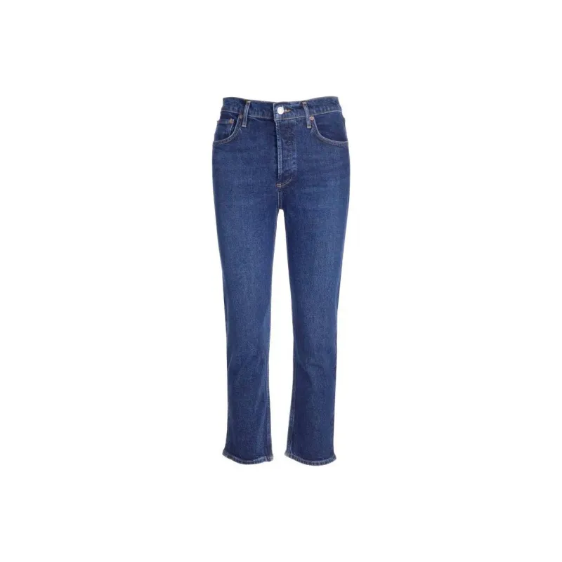 AGOLDE Riley High Waisted Straight-Leg Jeans-0