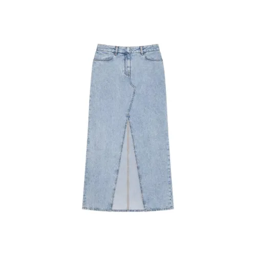 Givenchy Denim Long Skirts Women's Blue