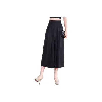 Yi Mengyuan Silk Casual Pants Women's Black