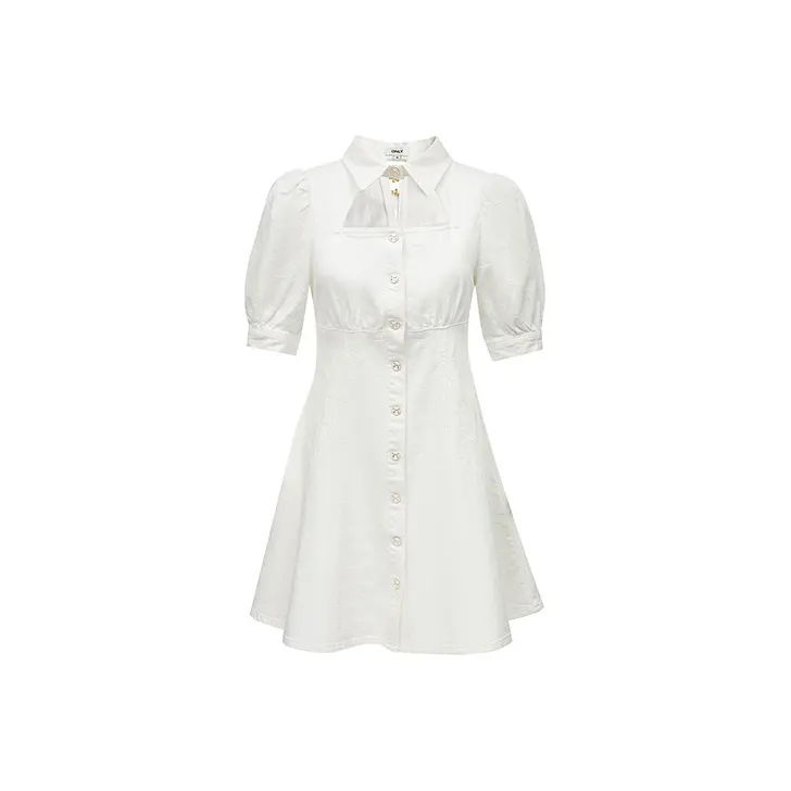 ONLY Short Sleeved Dresses Women's Raw White-0