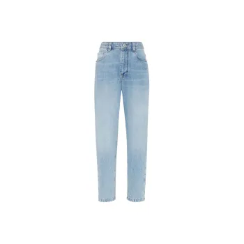 Brunello Cucinelli Monili Embellished Denim Baggy Tapered Jeans