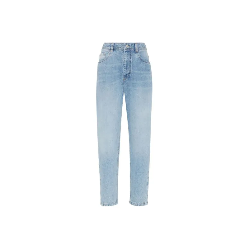 Brunello Cucinelli Monili Embellished Denim Baggy Tapered Jeans-0