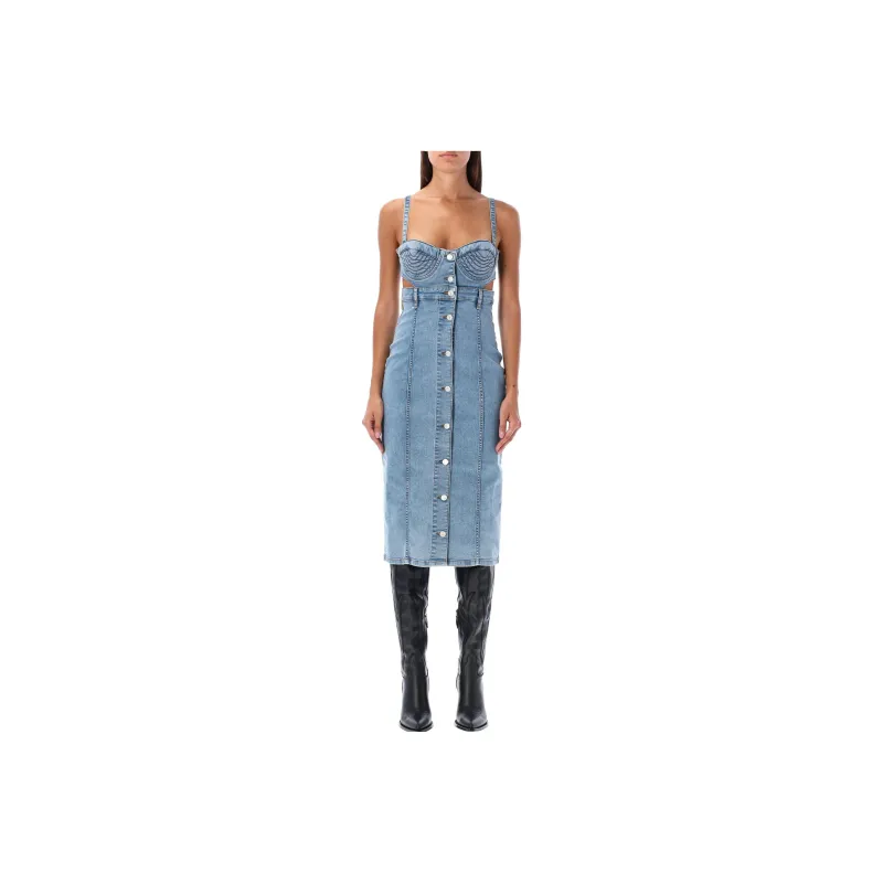 MOSCHINO Slip Dresses Women's Blue-0