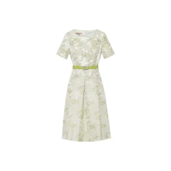 BBLLUUEE Short Sleeved Dress Women's Autumn Green