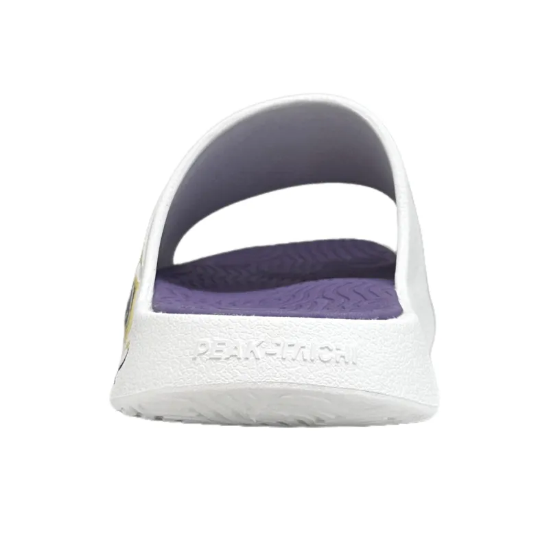 PEAK State Pole Guochuang Slippers Slip Resistant Odor Resistant Abrasion Resistant Slide Slippers Men's White Purple-3