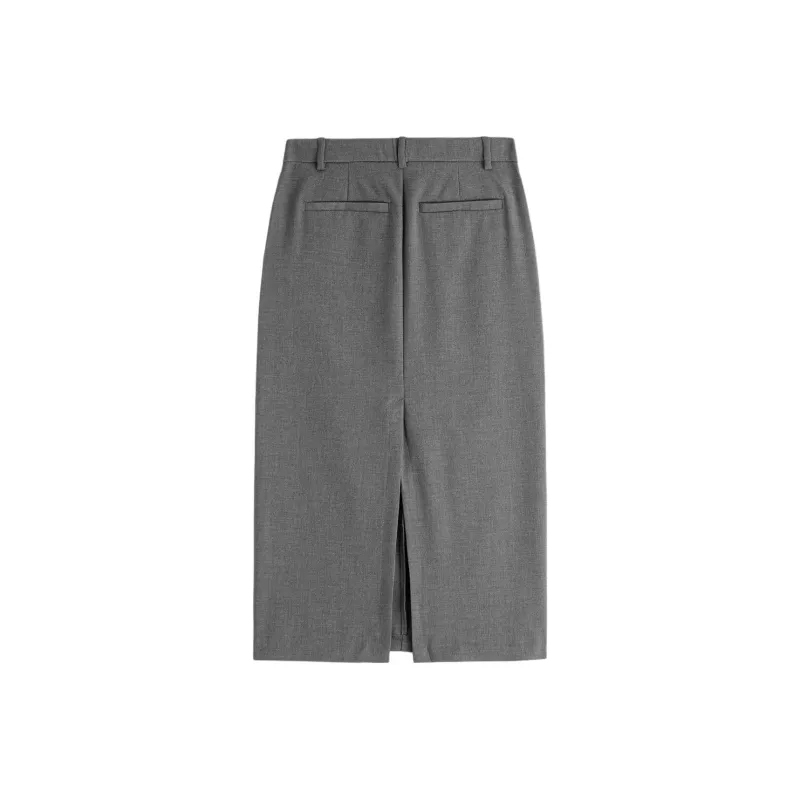 Abercrombie＆Fitch Casual Long Skirt Women's Dark Gray-1
