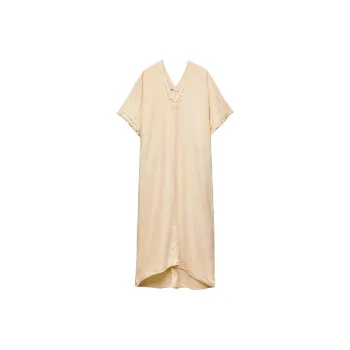 ZARA ZW Series Short-Sleeved Dresses Women's Sand