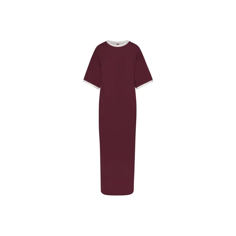 SKIMS Short-Sleeved Dresses Women's Maroon/Chestnut-0