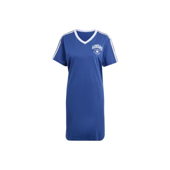 Adidas Originals Vrct Graphic Tee Dress Short Sleeved Dresses Women's Dark Blue